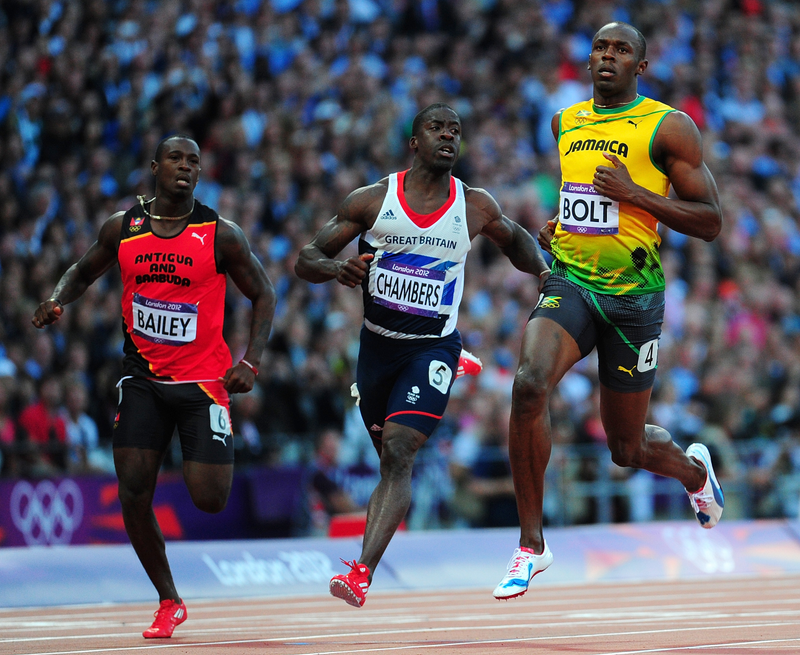 Illustration for article titled Photos Of Usain Bolt Looking Bored As He Blows Past The Best Runners In The World